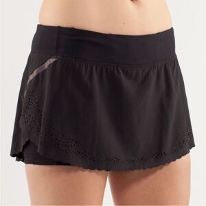 Lululemon Run A Marathon Black Athletic Skirt Skort Tennis Workout Pickleball